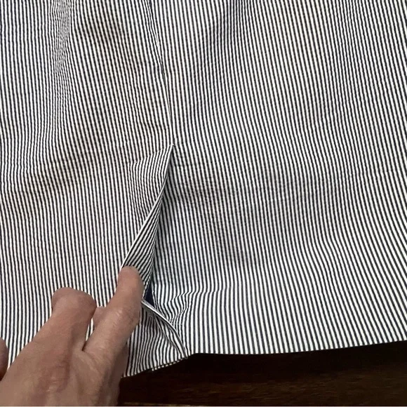 Talbots Navy Striped Seersucker Pencil Skirt Preppy Casual - Picture 6 of 11